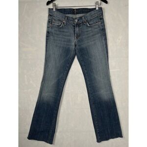 Seven 7 For All Mankind Bootcut Low Rise Jeans Women’s Size 28 Raw Hem​